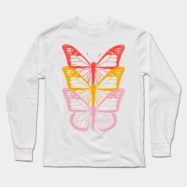 Butterfly Triplets Long Sleeve T-Shirt by Oh So Graceful